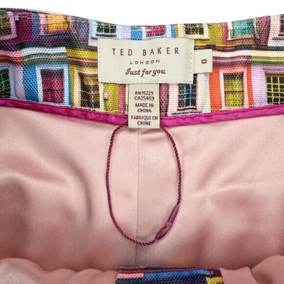 Ted Baker Prims Cuffed Short In Multicolor Window Women's Size 2 - Picture 5 of 7